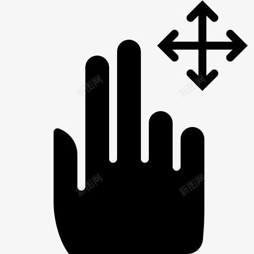 两个手指移动控制手势图标svg_新图网 https://ixintu.com 两个手指移动 手 手势 手势手势字形 控制