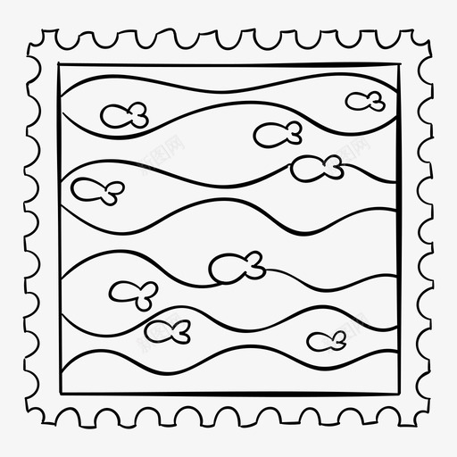 邮票鱼邮件图标svg_新图网 https://ixintu.com 海洋 邮件 邮票 邮递 马克 鱼