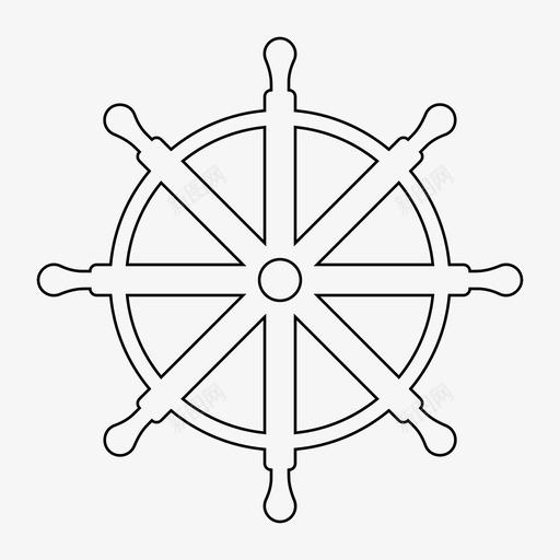 舵手船轮海军图标svg_新图网 https://ixintu.com 帆船轮 海军 海盗 舵手 船轮