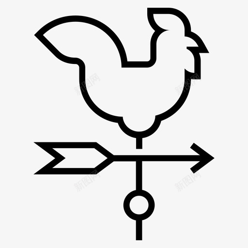 风向标公鸡农场图标svg_新图网 https://ixintu.com 公鸡 农业i 农场 风向标
