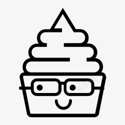 欧洲冻酸奶书呆子冻酸奶甜点表情符号图标高清图片