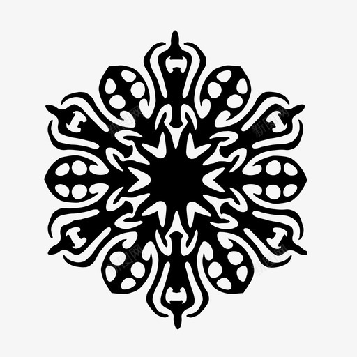 雪花水晶花图标svg_新图网 https://ixintu.com 水晶 花 装饰品 雪花
