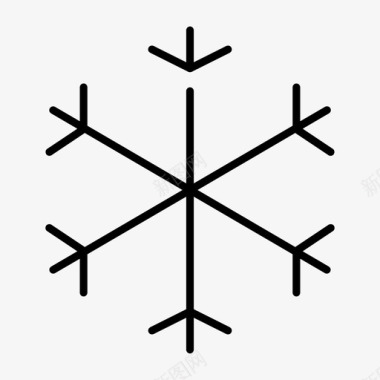雪花装饰冷冻图标图标