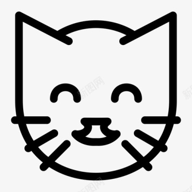 快乐的猫幸福幸运图标图标