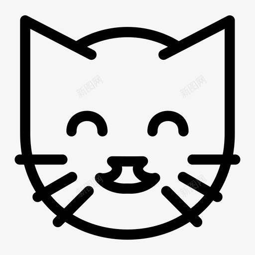 快乐的猫幸福幸运图标svg_新图网 https://ixintu.com 幸福 幸运 快乐的猫 胡须