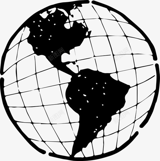 美洲大陆涂鸦图标svg_新图网 https://ixintu.com 世界地图 地图 地球 地理 大陆 涂鸦 美洲