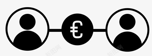 货币连接现金欧元图标图标