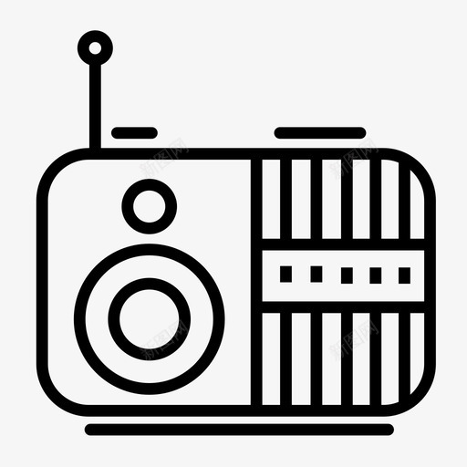 收音机老式收音机电台图标svg_新图网 https://ixintu.com 夏季 收音机 电台 老式收音机