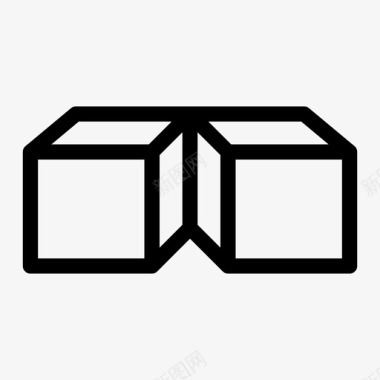 立方体盒子模型图标图标
