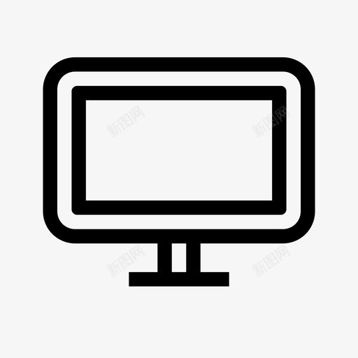 电视电脑显示器图标svg_新图网 https://ixintu.com 屏幕 显示器 电脑 电视 线路图标