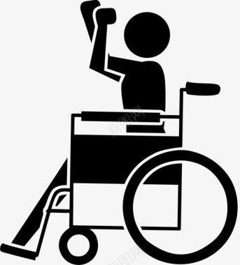 激进分子抗议轮椅图标图标