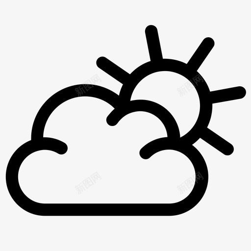 多云的天空太阳天气图标svg_新图网 https://ixintu.com 多云的天空 天气 太阳