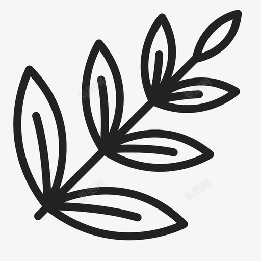 枝装饰植物图标svg_新图网 https://ixintu.com 叶 枝 植物 装饰
