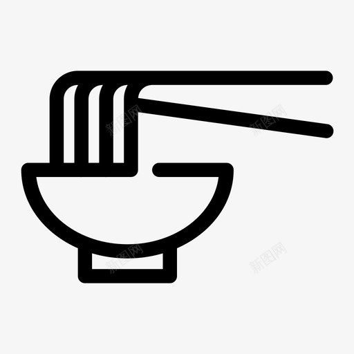 拉面筷子热碗图标svg_新图网 https://ixintu.com 咖啡厅 拉面 日式食品 热碗 筷子 面条