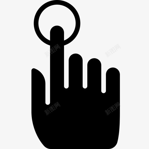 手指推控制手图标svg_新图网 https://ixintu.com 保持 手 手势字形 手指推 控制 触摸