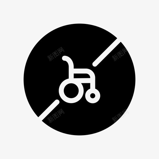 禁止轮椅实心轮椅图标svg_新图网 https://ixintu.com 实心 禁止实心图标 禁止轮椅 轮椅