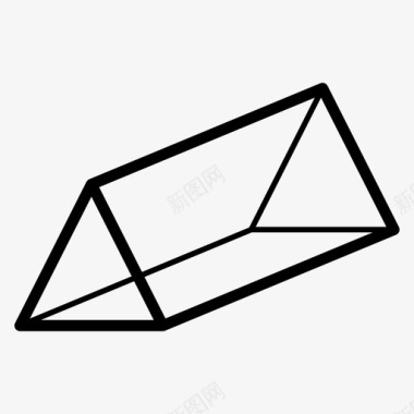 三棱柱体三维形状几何形状图标图标
