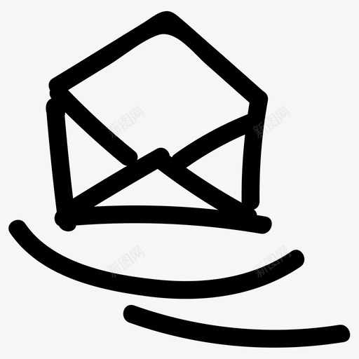 邮件对话递送图标svg_新图网 https://ixintu.com 信封 发送 对话 手绘 打开 递送 邮件