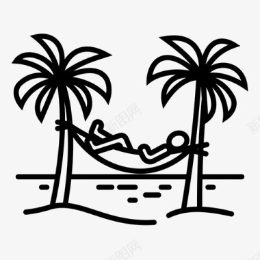 放松海滩吊床图标图标