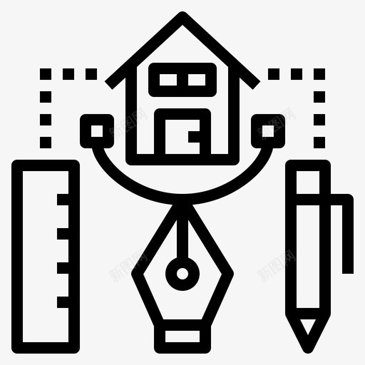 家居建筑家居装饰图标svg_新图网 https://ixintu.com 家居设计 家居设计装饰 建筑