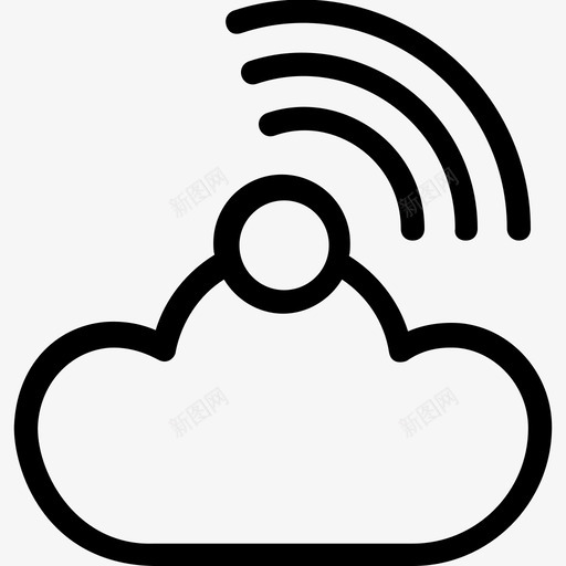 wifi云icloud互联网图标svg_新图网 https://ixintu.com icloud wifi云 互联网 信号 技术 科技平滑线图标