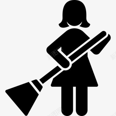 清洁工人们职业妇女图标图标