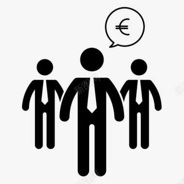 欧元融资银行家商人图标图标