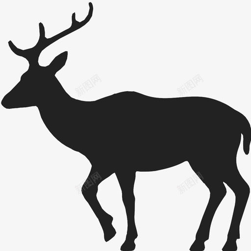 鹿的动物角跳图标svg_新图网 https://ixintu.com 角 跑 跳 鹿的动物