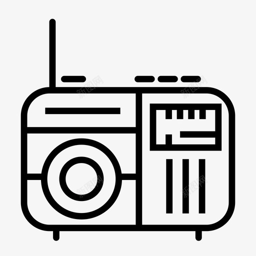 收音机老式收音机电台图标svg_新图网 https://ixintu.com 夏季 收音机 电台 老式收音机