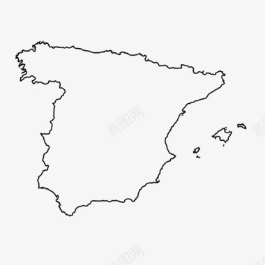 西班牙地图欧洲马德里图标图标