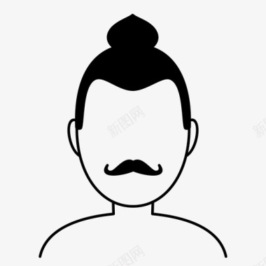 男人发型胡子发型图标图标