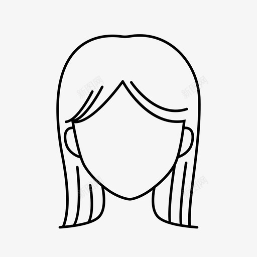 中等长度的头发女孩女人的化身图标svg_新图网 https://ixintu.com 中等长度的头发 女人的化身 女人的发型 女孩