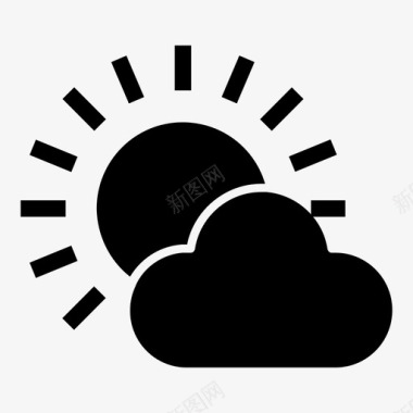 阳光云彩天气图标图标