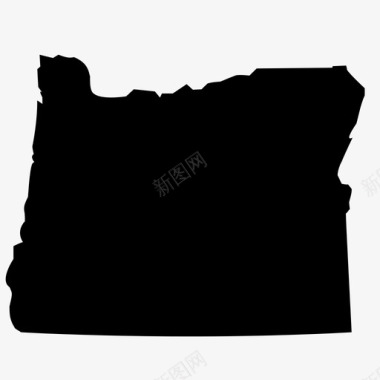 俄勒冈州地图自然图标图标