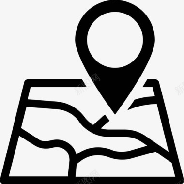 旅行地图位置和导航图标集旅行别针图标