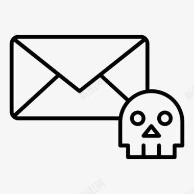 电子邮件黑客收件箱垃圾邮件图标图标