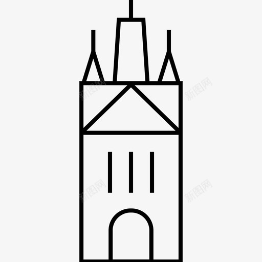 布拉格建筑地标图标svg_新图网 https://ixintu.com 地标 布拉格 建筑 旅游 纪念碑 首都世界地标线