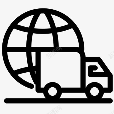 卡车商业电子商务物流概要图标图标