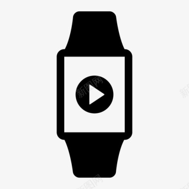 applewatch播放剪辑电影smartwatch线框图标图标