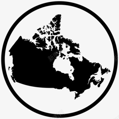 加拿大地图圆圈渥太华图标图标