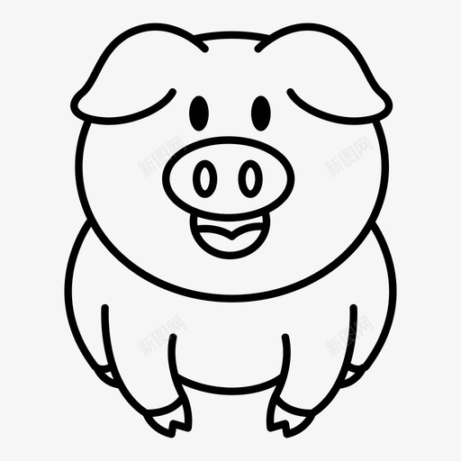 猪动物图标svg_新图网 https://ixintu.com 动物 猪