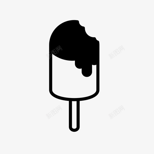 冰棒巧克力酱冰淇淋棒图标svg_新图网 https://ixintu.com 冰棒 冰淇淋棒 巧克力酱 糖果 融化的冰淇淋 食品