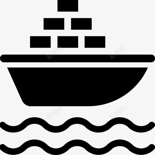 旅行船游船图标svg_新图网 https://ixintu.com 夏季和旅行字形图标集 旅行 游船 船