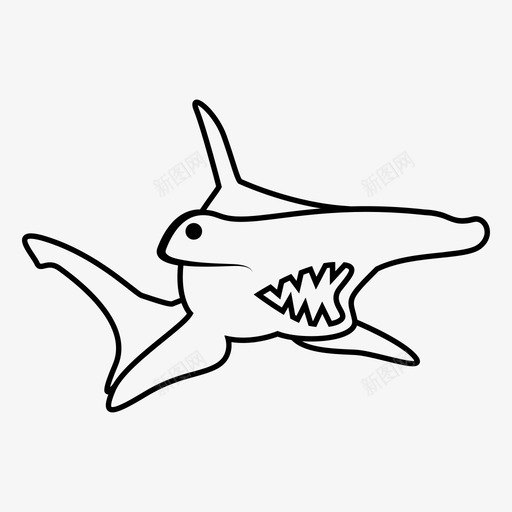 锤头鲨动物鱼图标svg_新图网 https://ixintu.com 动物 锤头鲨 颚 鱼