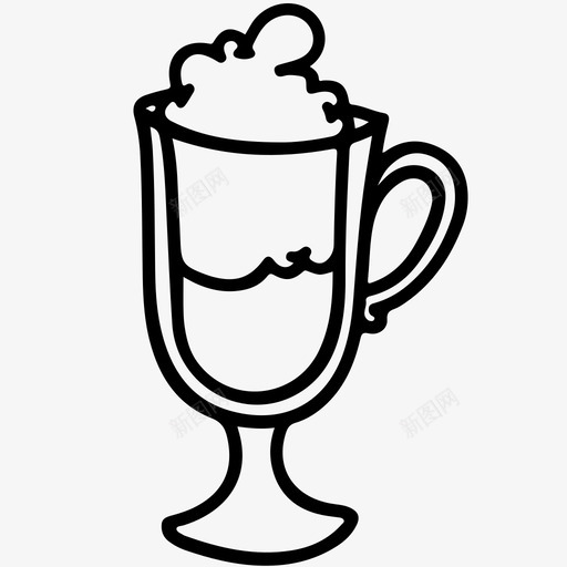 咖啡咖啡饮料冰咖啡图标svg_新图网 https://ixintu.com 冰咖啡 咖啡 咖啡饮料 拿铁 涂鸦咖啡馆 玛奇亚托