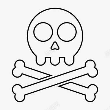 海盗头骨交叉骨图标图标