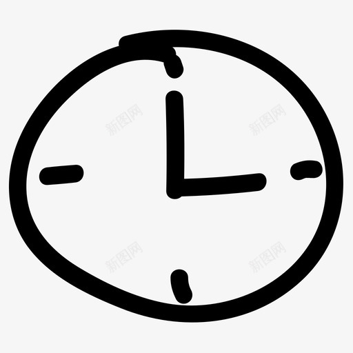 时钟小时时间图标svg_新图网 https://ixintu.com 小时 手绘 时钟 时间