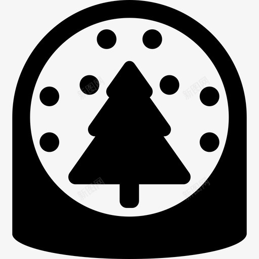 雪球与树建筑物圣诞节时间图标svg_新图网 https://ixintu.com 圣诞节时间 建筑物 雪球与树