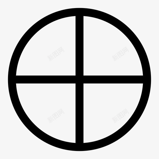 四部分圆圈披萨图标svg_新图网 https://ixintu.com 分享 四部分 圆圈 披萨 纯线条