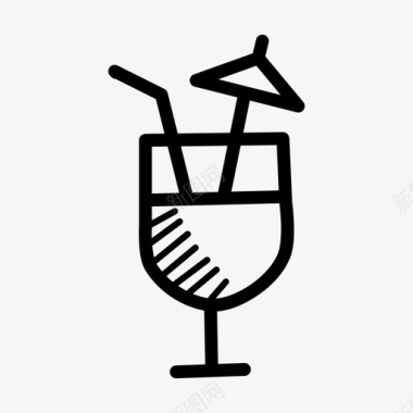 鸡尾酒海滩饮料图标图标